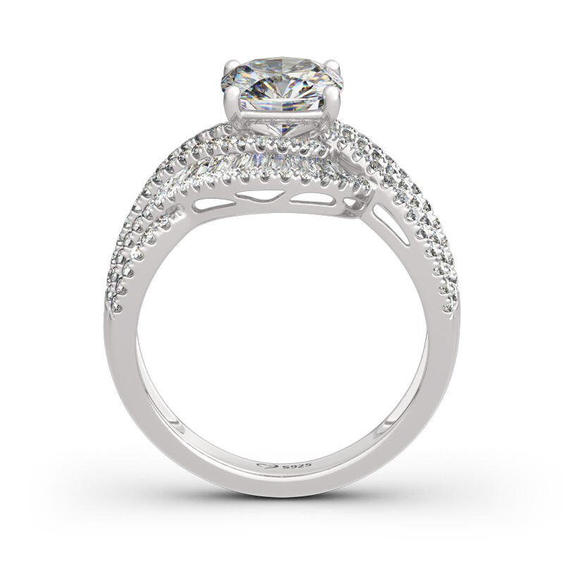 Jeulia Vintage Cushion Cut Sterling Silver Ring