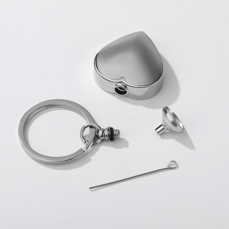 I Will Carry You With Me Luxury Pet Memorial Heart Custom Picture Urn Keychain