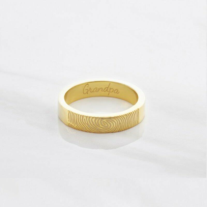 Custom Fingerprint Rings Personalized Fingerprint Jewelry Dainty Custom Fingerprint Ring ...