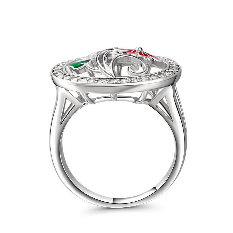 Jeulia "Purely" Enamel Sterling Silver Ring