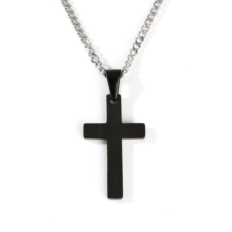 Jeulia Religious Cross Stainless Steel Men's Necklace
