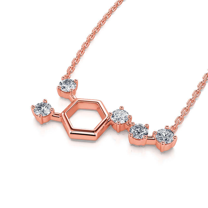 Jeulia "Share Your Pleasure" Geometric Hexagon Sterling Silver Necklace