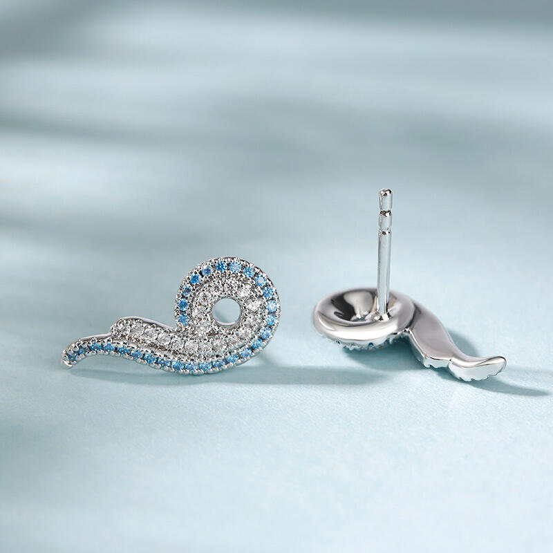 Jeulia "Cloud from Field Sky" Sterling Silver Earrings