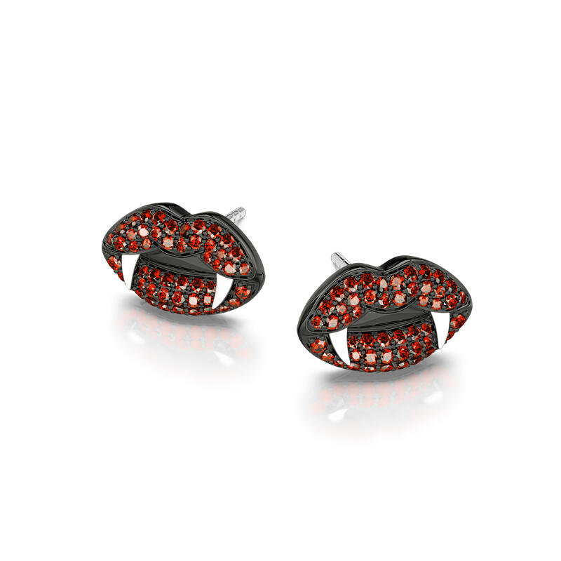 Jeulia "Vampire Lips" Sterling Silver Stud Earrings