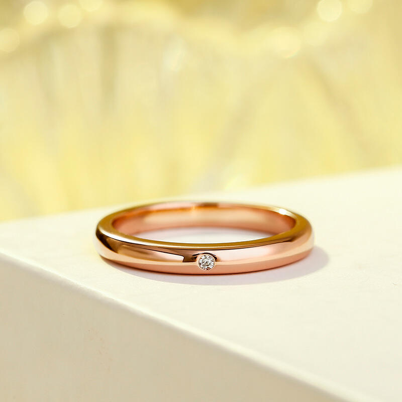 Jeulia Anillo 10K/14K/18K oro clásico de corte redondo
