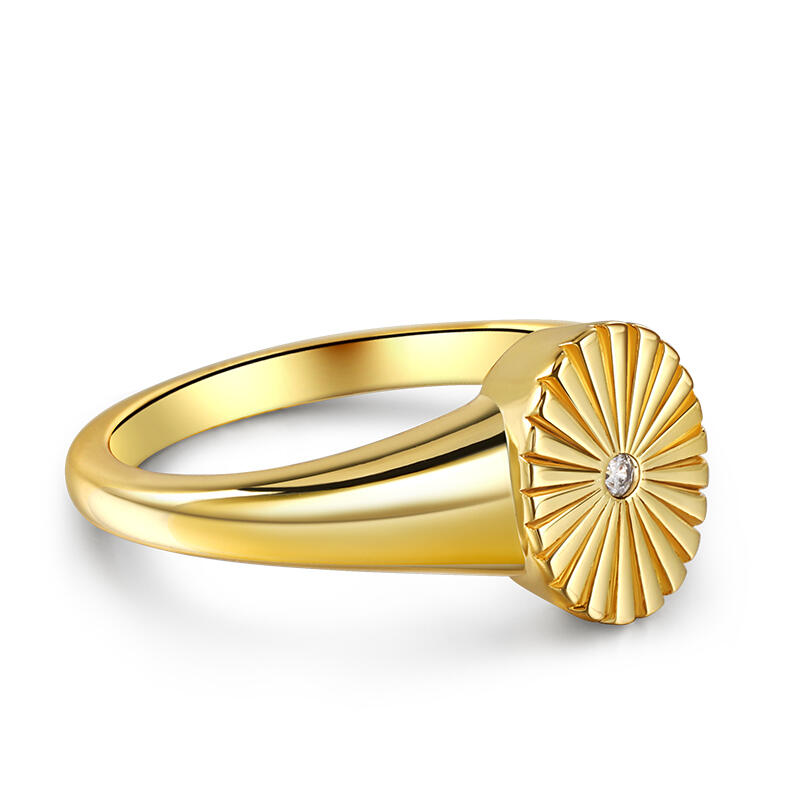 Jeulia Oval Signet Sterling Silver Ring