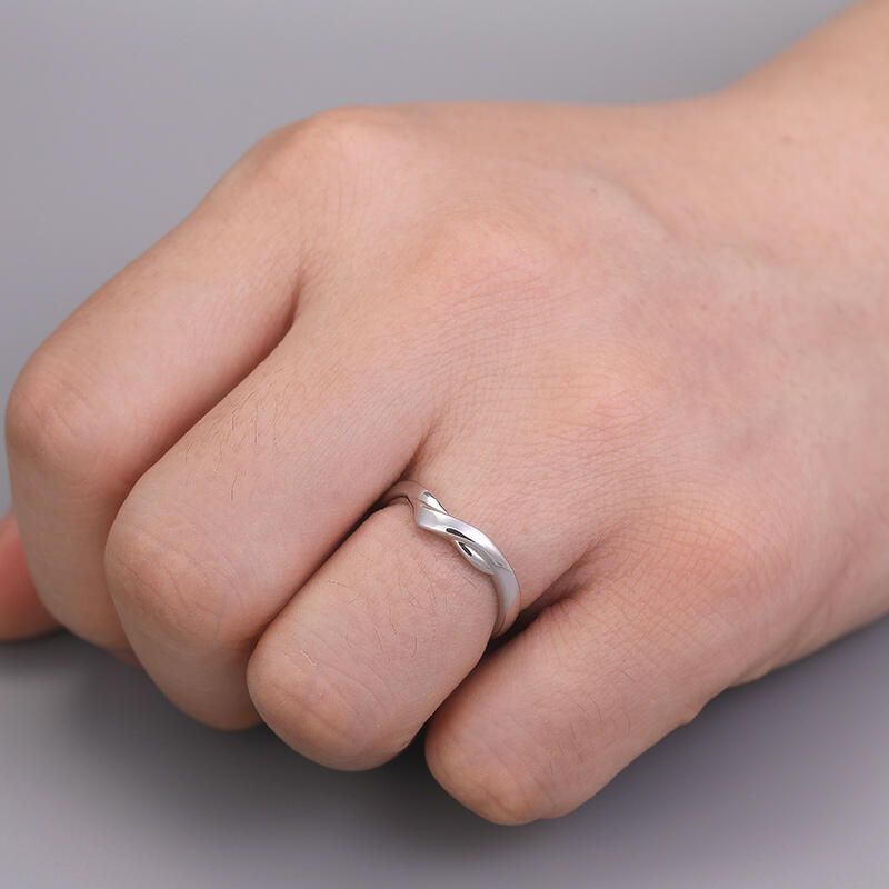 Jeulia Simple Stylish Design Sterling Silver Men's Wedding Band