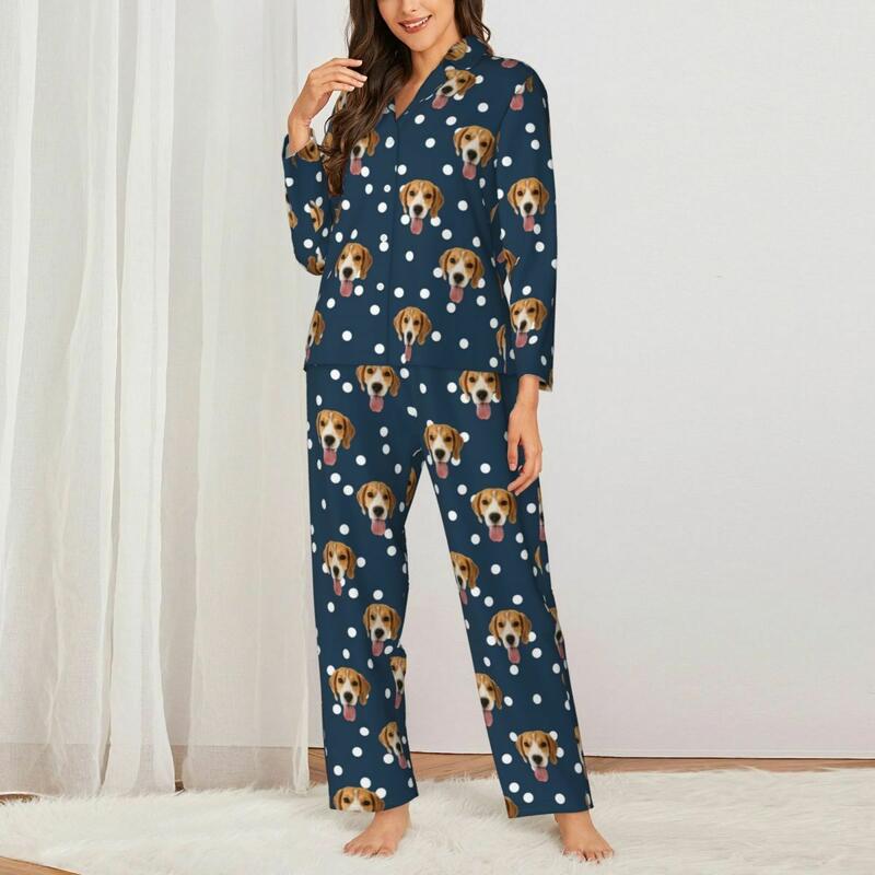 Pigiama personalizzato Modello a pois con foto personalizzata Design a colori opzionale Regalo perfetto per la persona cara