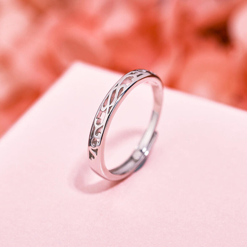 Jeulia "Endless Love" Vinranka med Blommönster Justerbart Band i Sterling Silver för Dam