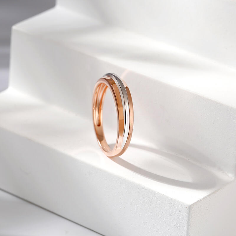 Jeulia Two Tone Sterling Silver Men's Band