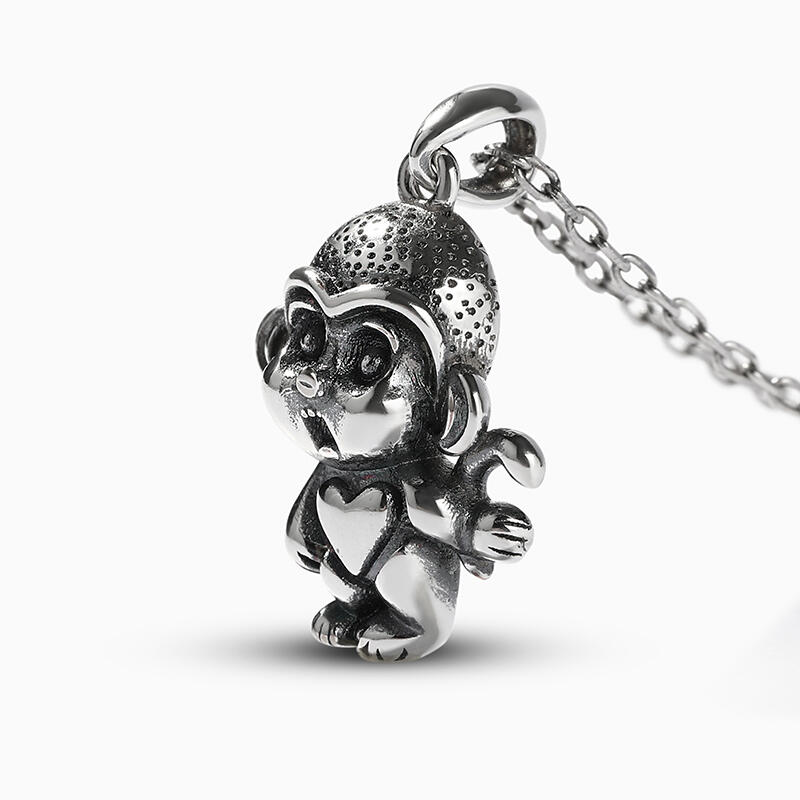 Jeulia "Kleiner Affe" Sterling Silber Halskette