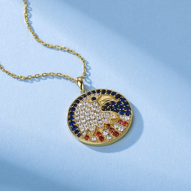 Jeulia "Eternal Soul" Eagle Sterling Silver Necklace