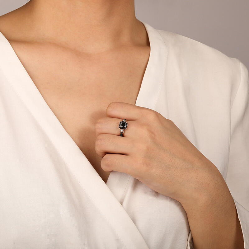 "Making Memories of Us" Asscher Cut Halo Engagement Ring