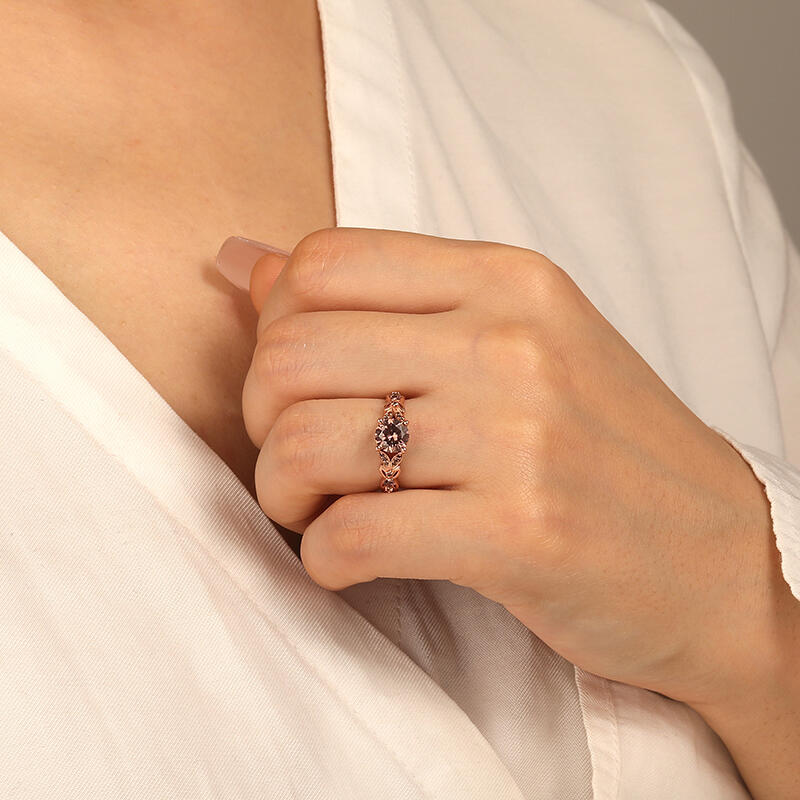 "My Muse" Round Cut Side Stone Engagement Ring