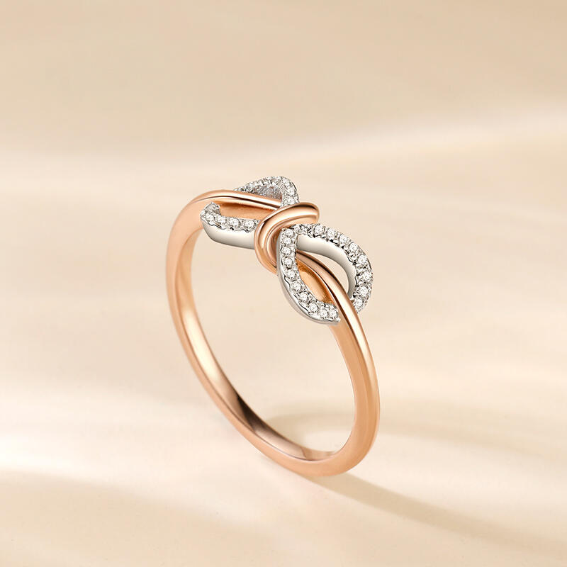 Jeulia Anillo de Boda de Infinito para Mujeres en Plata Esterlina de Dos Tonos