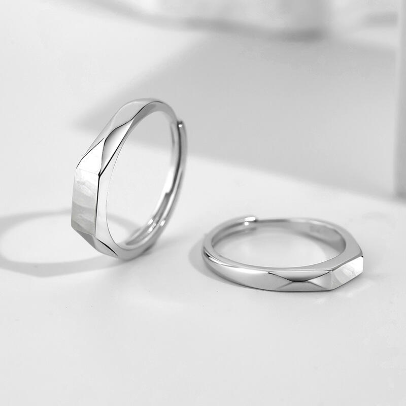 Jeulia Simple "Love Projection Ring"  Women Wedding Band Sterling Silver