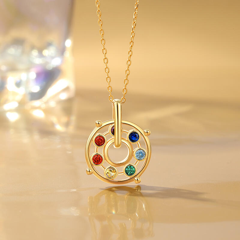 Jeulia Cool Rotatable Energy Healing Chakra Necklace Sterling Silver