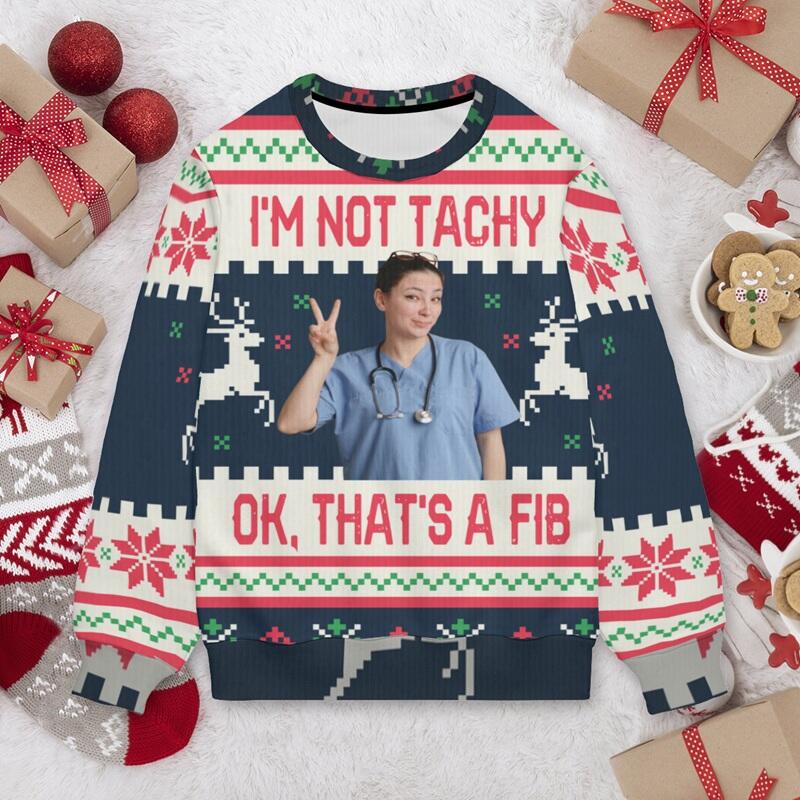 Pull moche personnalisé unisexe cadeau de Noël amusant pour les infirmières et les amis des urgences