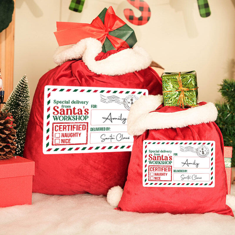 Sacs cadeaux de Noël personnalisés avec prénom Cadeau chaleureux pour la famille