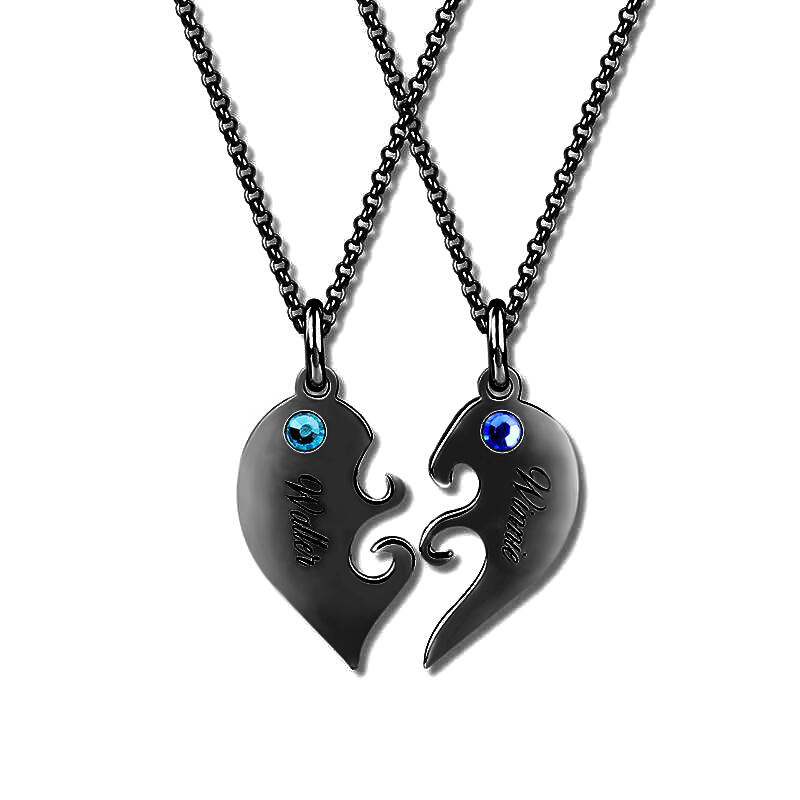 "Tu es Mon Eternel" Collier Forme Coeur Pour Couple