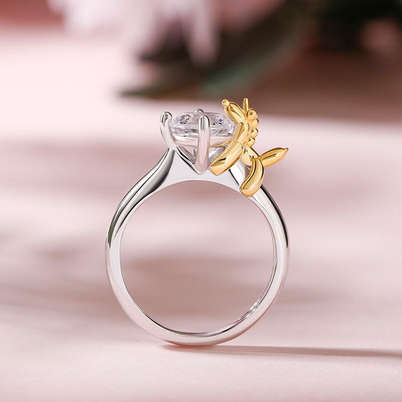 Jeulia Hug Me "Balloon Unicorn" Round Cut Sterling Silver Ring