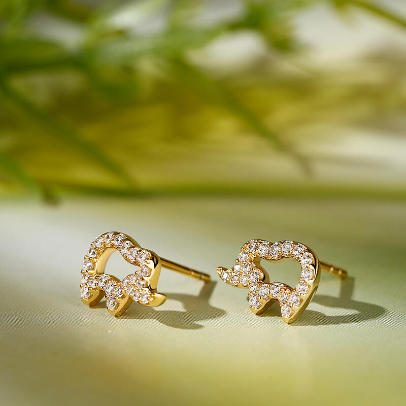 Jeulia "Endearing Elephants" Sterling Silver Children's Earrings