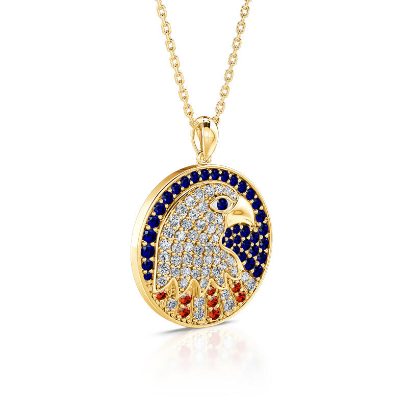 Jeulia "Eternal Soul" Eagle Sterling Silver Necklace