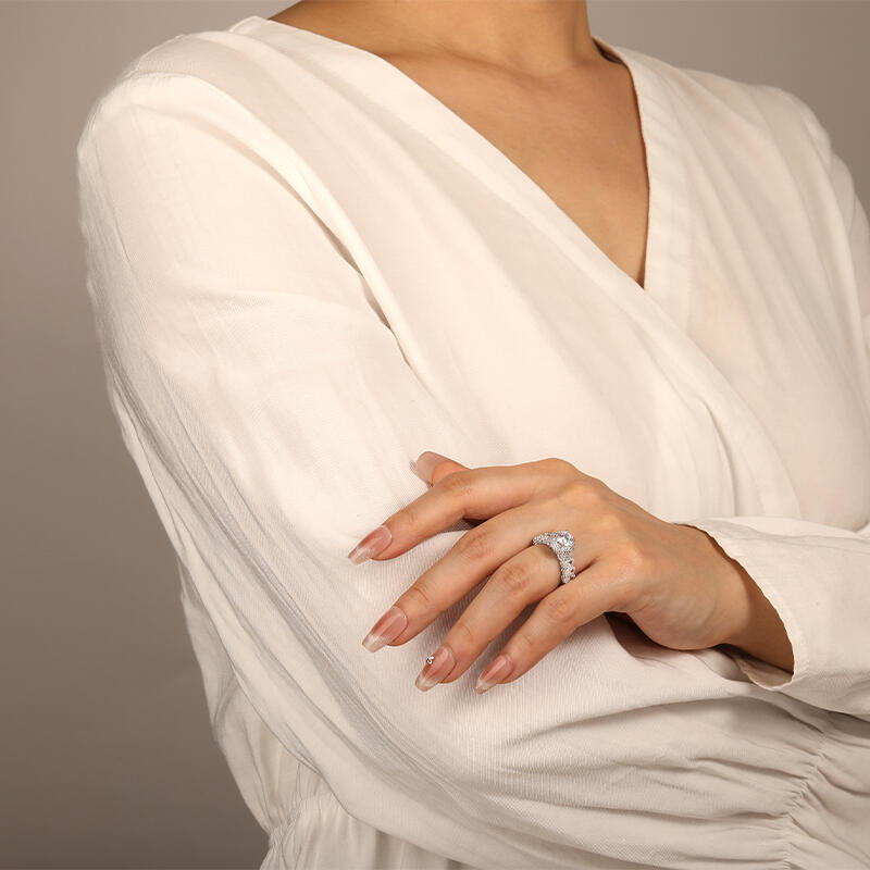 "I've Got A Crush On You" Round Cut Halo Engagement Ring