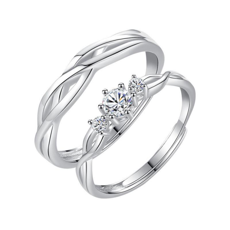 Jeulia Simple Men Ring Hollow Twist Adjusted Sterling Silver - Jeulia ...