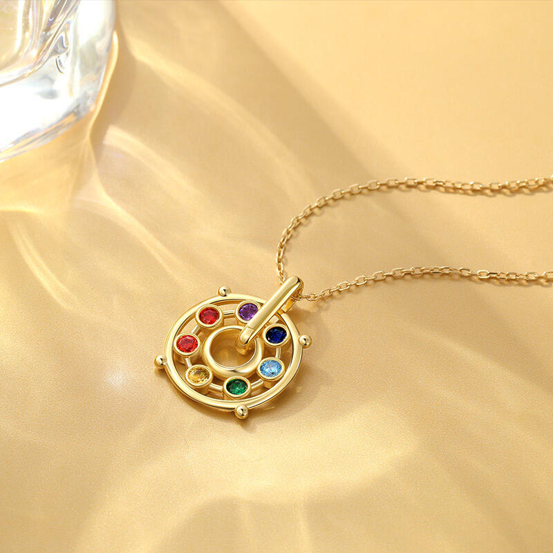 Jeulia Cool Rotatable Energy Healing Chakra Necklace Sterling Silver