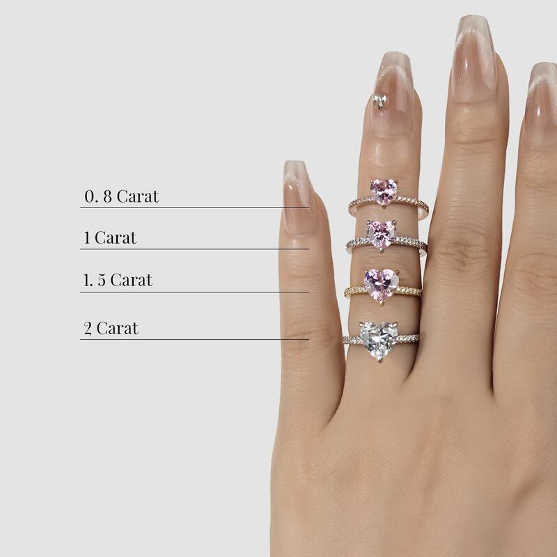 "You're Magical" 0.8ct Heart Cut Side Stone Engagement Ring