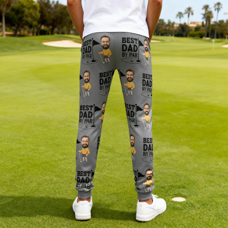 Pantalón deportivo unisex personalizado con foto. Regalo ideal para papá amante del golf.