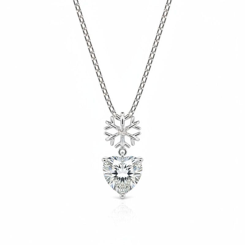 Jeulia Custom Snowflake Heart Birthstone Necklace