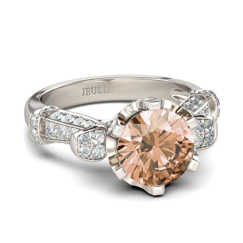 Jeulia Vintage Round Cut  Sterling Silver Ring