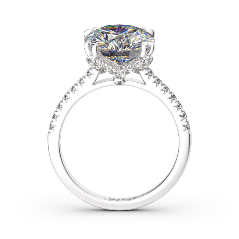 Jeulia Classic Cushion Cut Sterling Silver Ring
