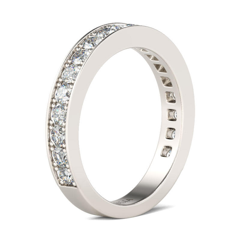 Jeulia Simple Channel Set Sterling Silver Women's Band