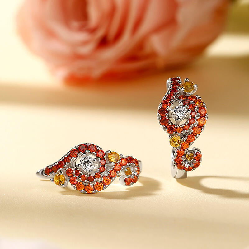 Jeulia Sunset Inspired Sterling Silver Earrings