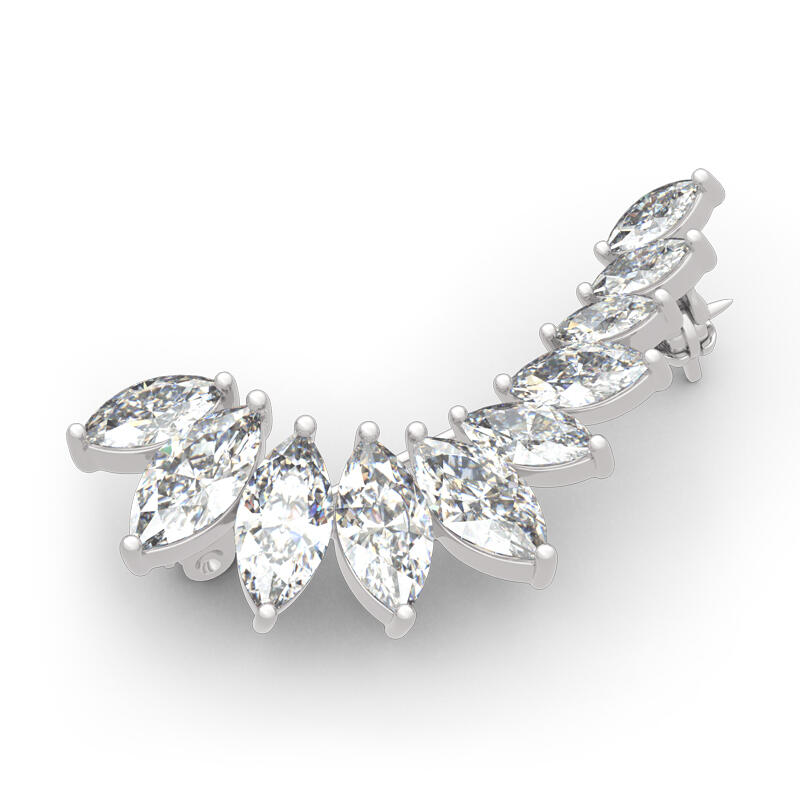 Jeulia Broche de plata esterlina de corte marquesa de diseño exclusivo