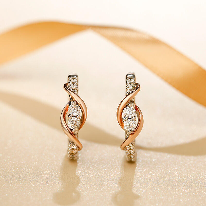 Jeulia Conjunto de joyas de plata 925 en dos tonos y dos piedras