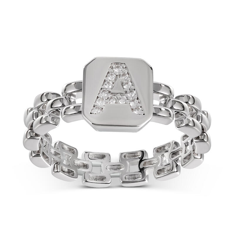 Jeulia "Born To Be Yours" Personalized Sterling Silver Ring