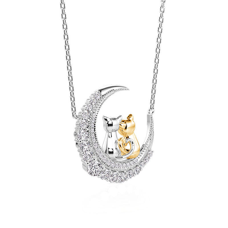 Jeulia Luna Astra Collar Bicolor Gato y Luna