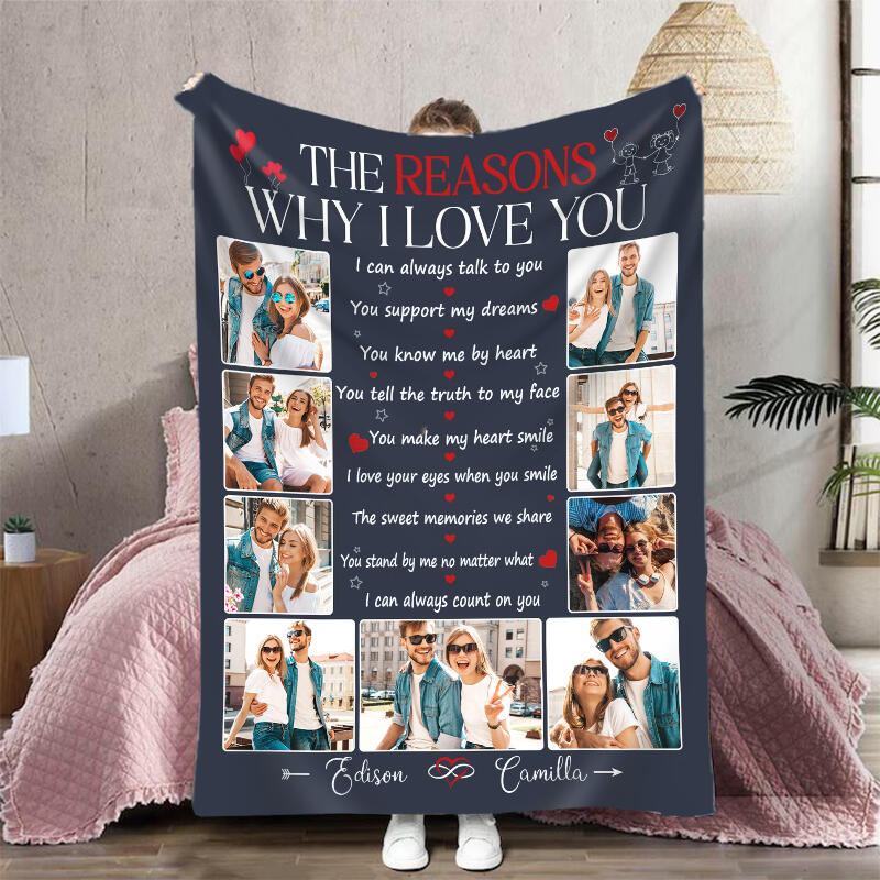 Personalized Picture Blanket Romantic Valentine's Day Gift