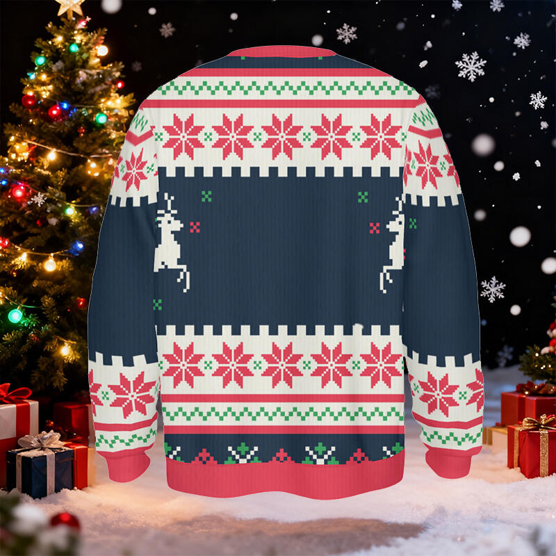 Personlig ful tröja unisex Allt jag vill ha till jul är vin Anpassad foto Perfekt present till familjen