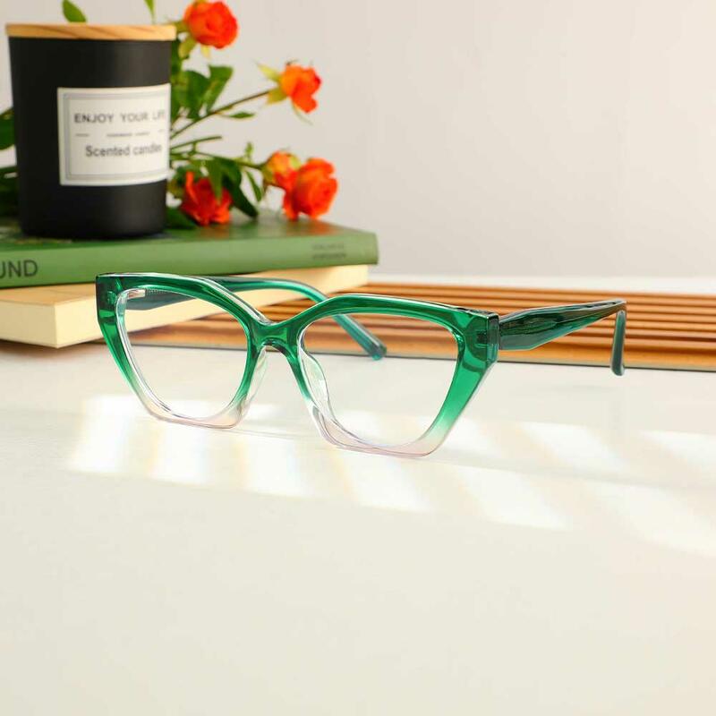 Nathaniei Cat Eye Grüne Brille