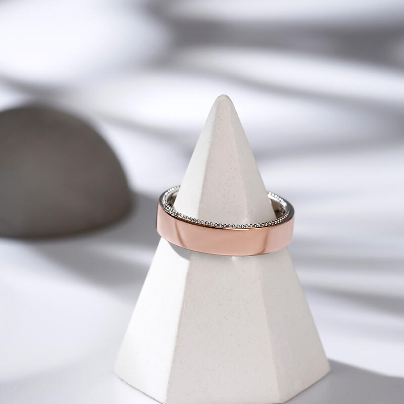 Jeulia Anillo de plata esterlina tallado en dos tonos de flores y hojas para hombre