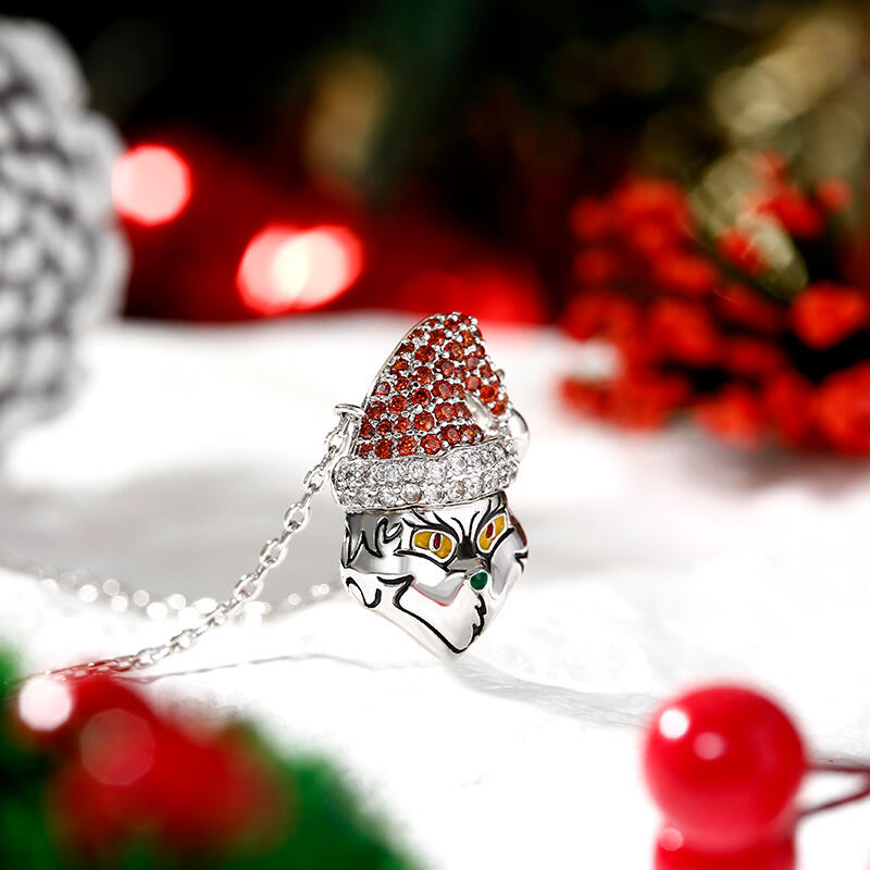 Jeulia Collar de plata esterlina inspirado en el monstruo navideño