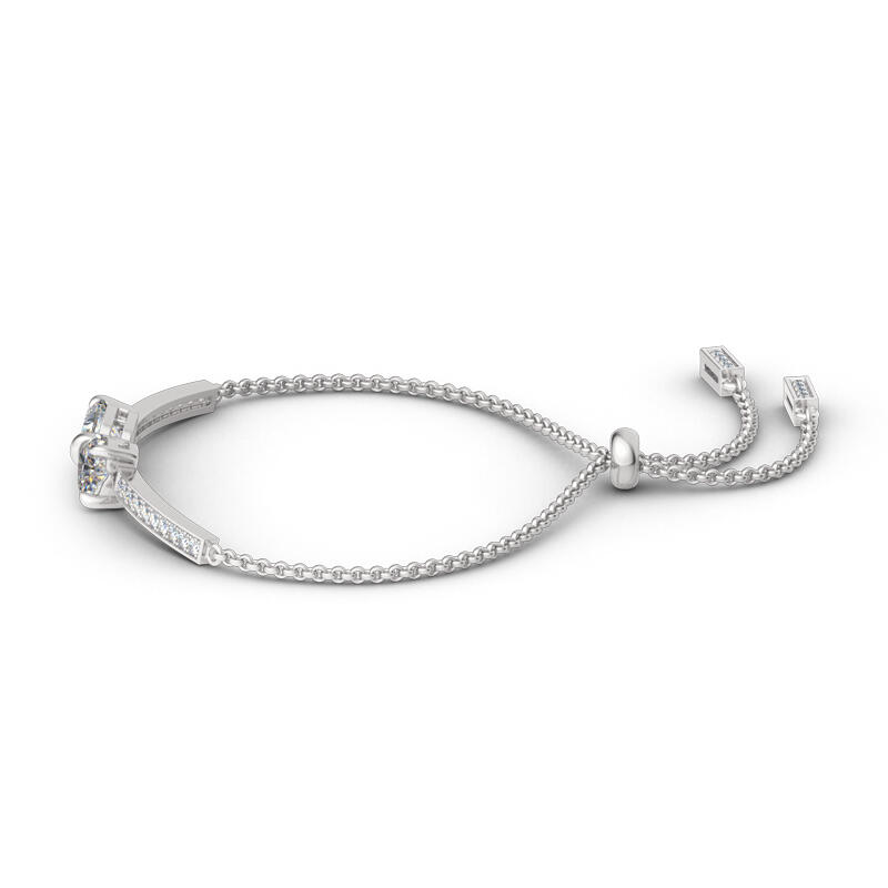 Jeulia Two Heart Knot Bracelet