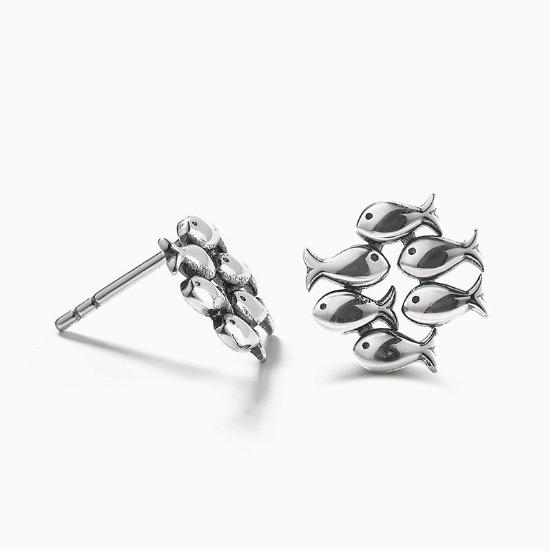 Jeulia "School of Fish" Sterling Silver Earrings