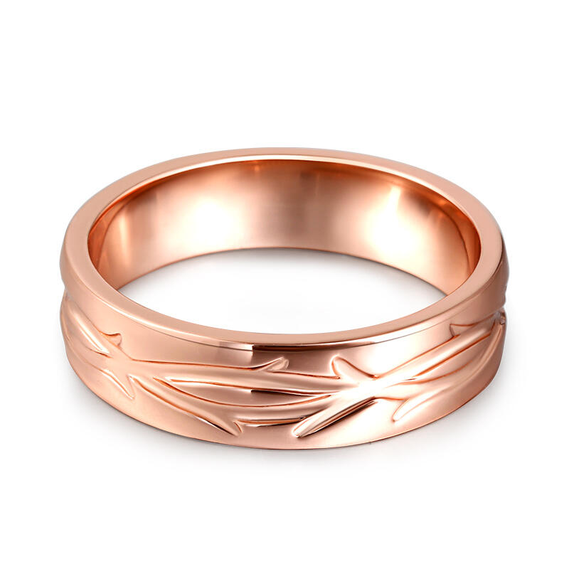 Jeulia Unique Branch Carved Sterling Silver Men's Band