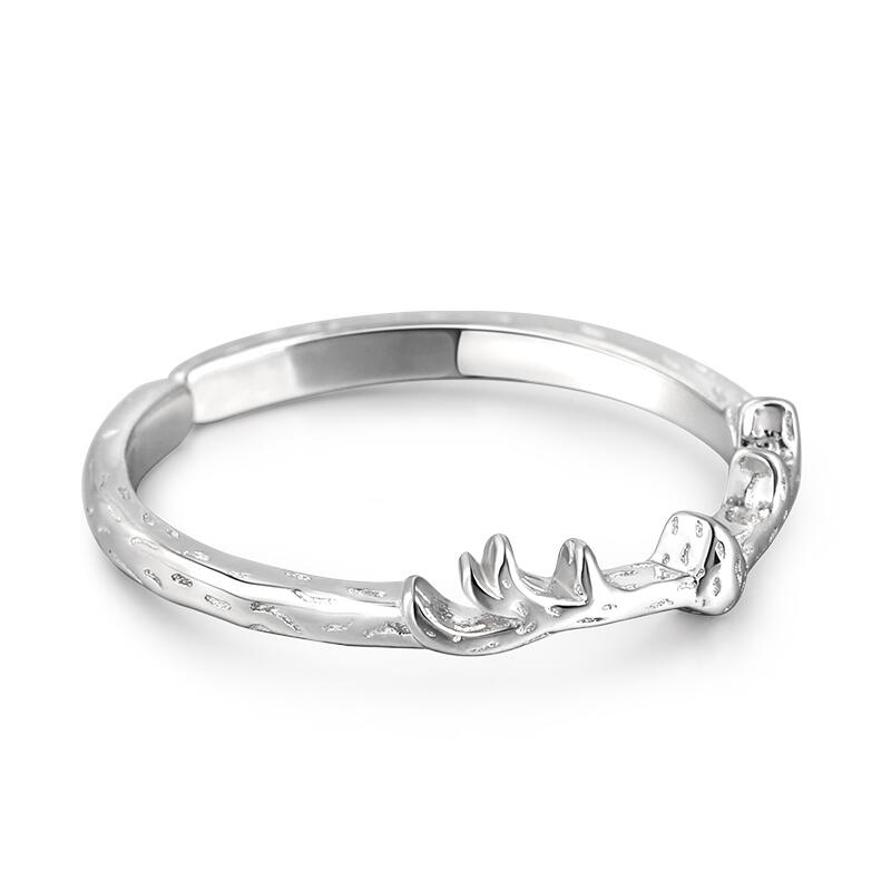 Jeulia "Elk Antlers" Adjustable Sterling Silver Women's Band